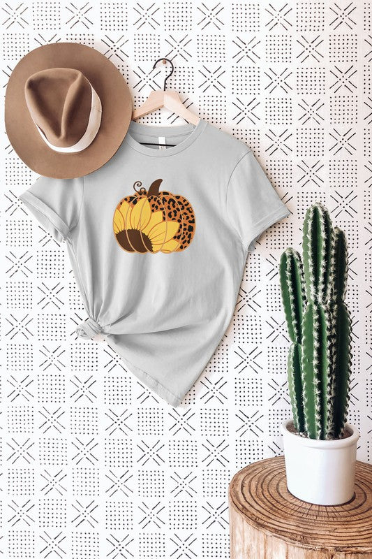 Cheetah Sunflower Pumpkin Graphic Tee
