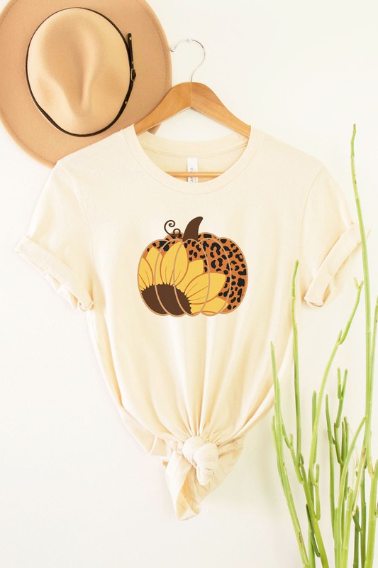 Cheetah Sunflower Pumpkin Graphic Tee